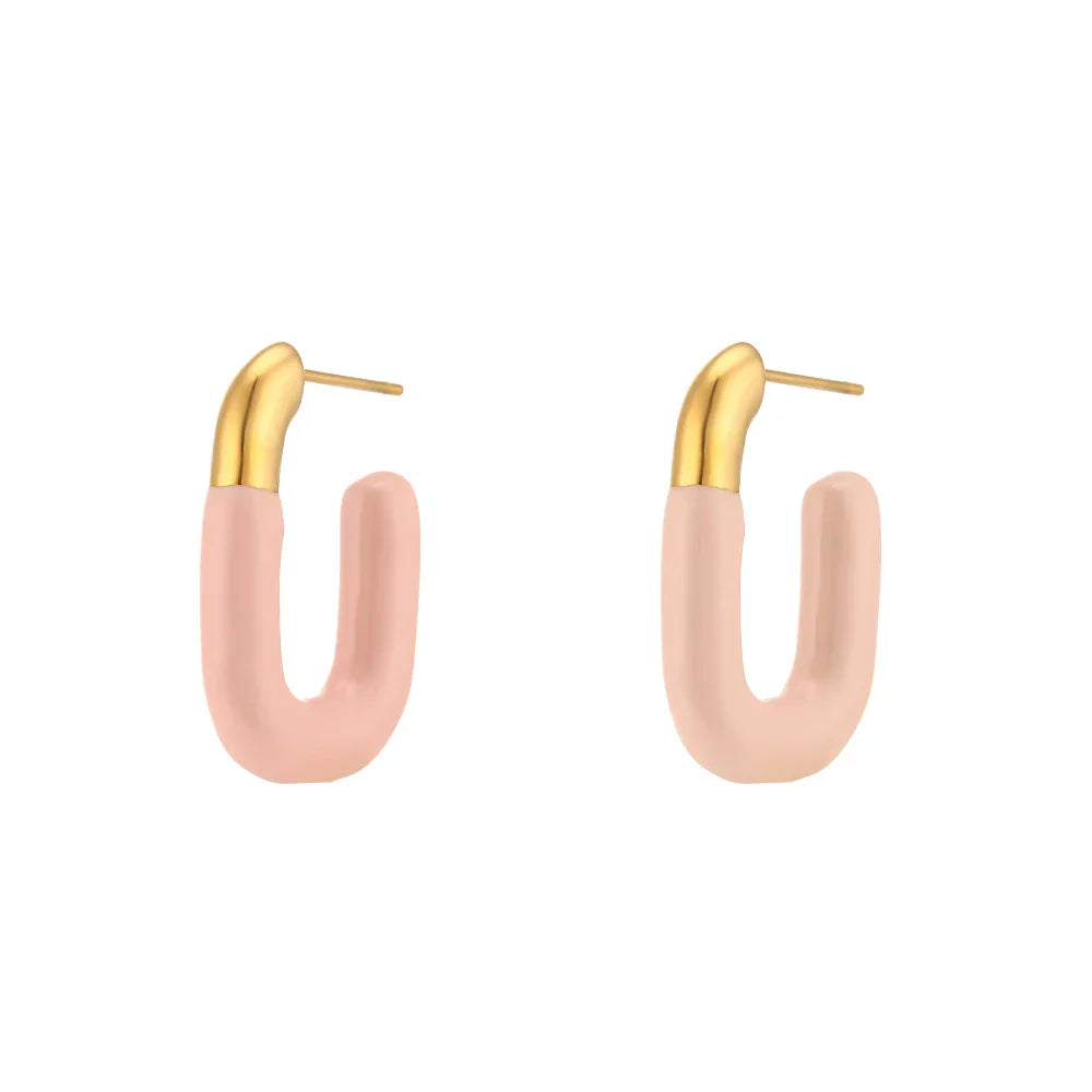 Brincos Esmaltados Elegantes em Cores Pastel