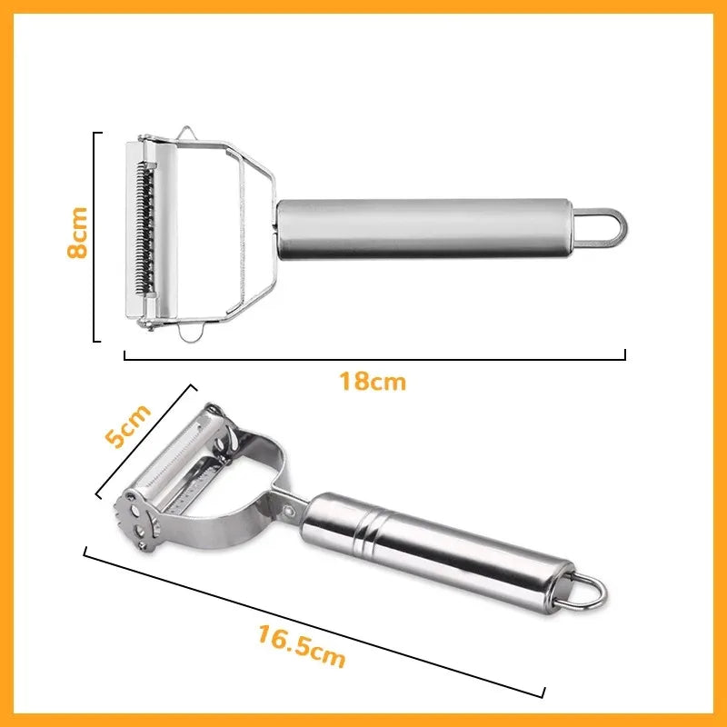 Multifuncional descascador de cozinha descascador de frutas de frutas aço inoxidável de aço inoxidável Slicer de batata Dispato