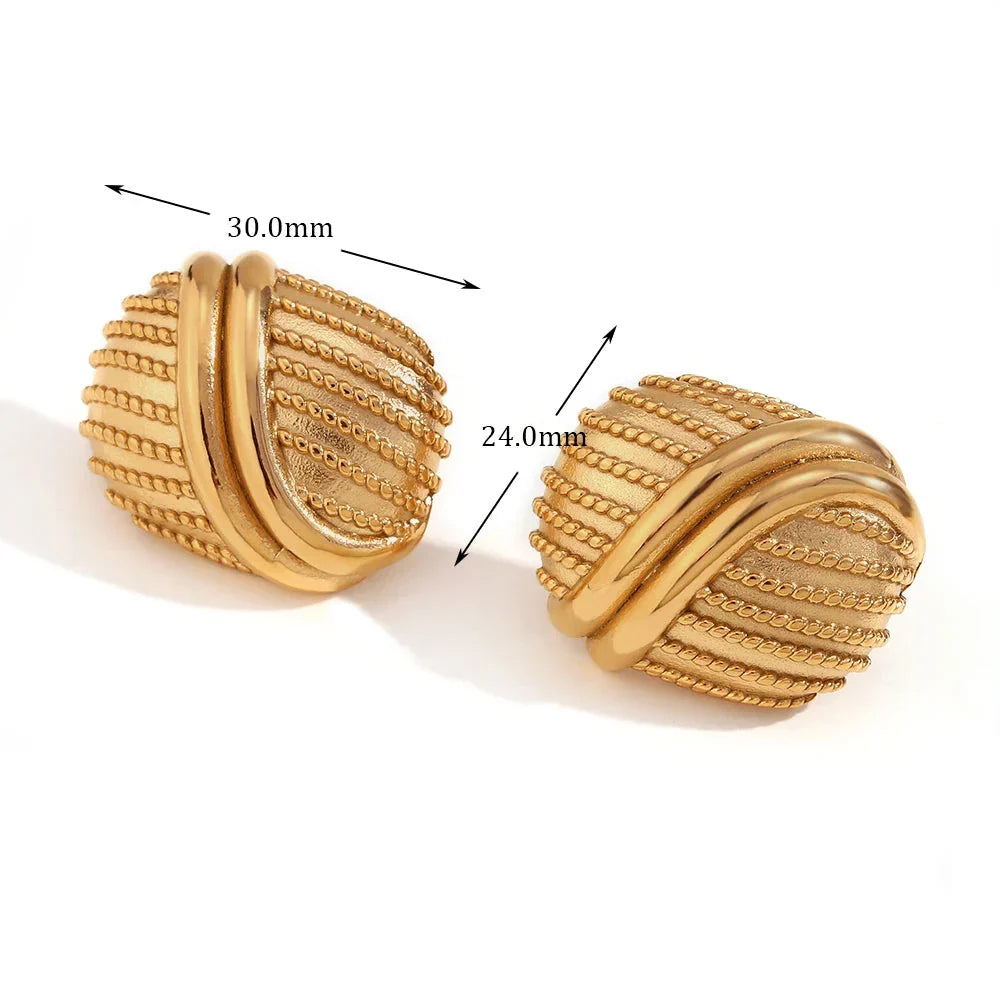 Brincos Elegantes de Botão com Zircônia