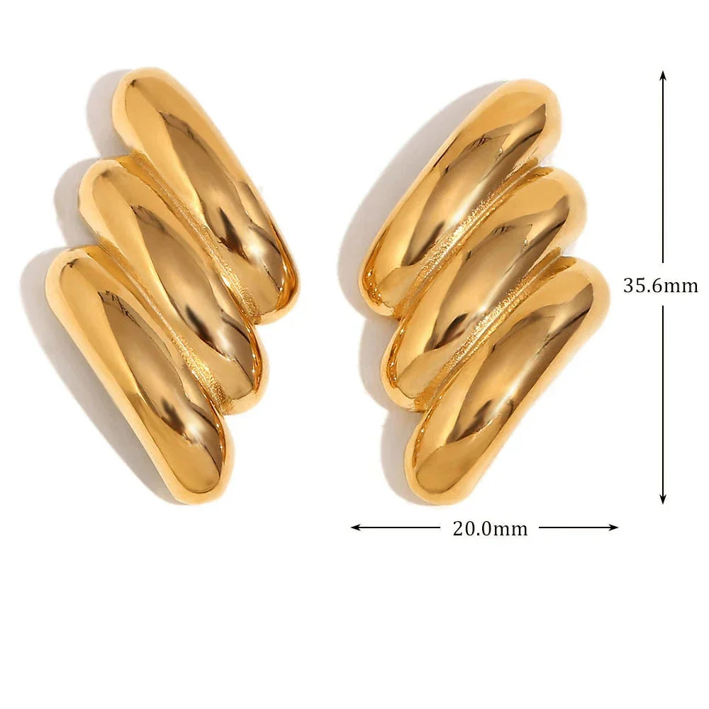 Brinco Relâmpago Dourado em Aço Inoxidável