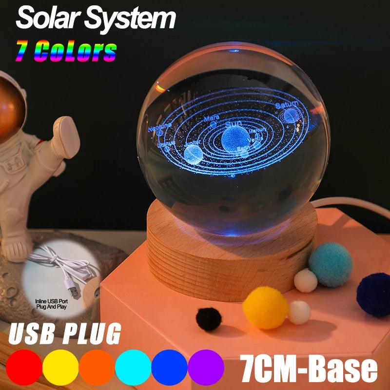 Luminária LED USB com Bola de Cristal Galáxia