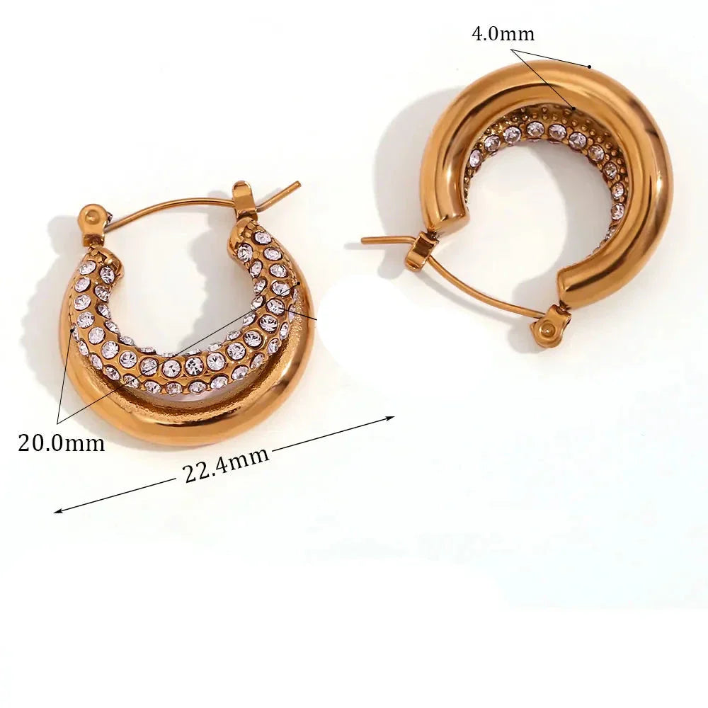 Brinco de Argola TT Dourado com Zircônias