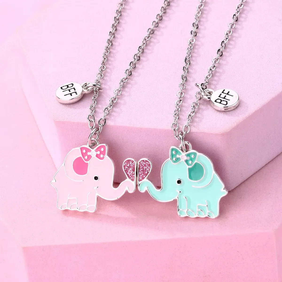 Cute Animal Magnet Necklaces for Women Girls Kawaii Best Friends Cat Rabbit Animal Pendant Chain BFF Friendship Jewelry Gifts