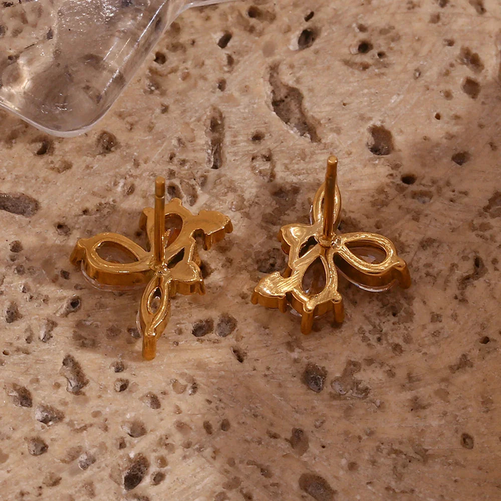 Brincos Elegantes Folha de Zircônia Belle