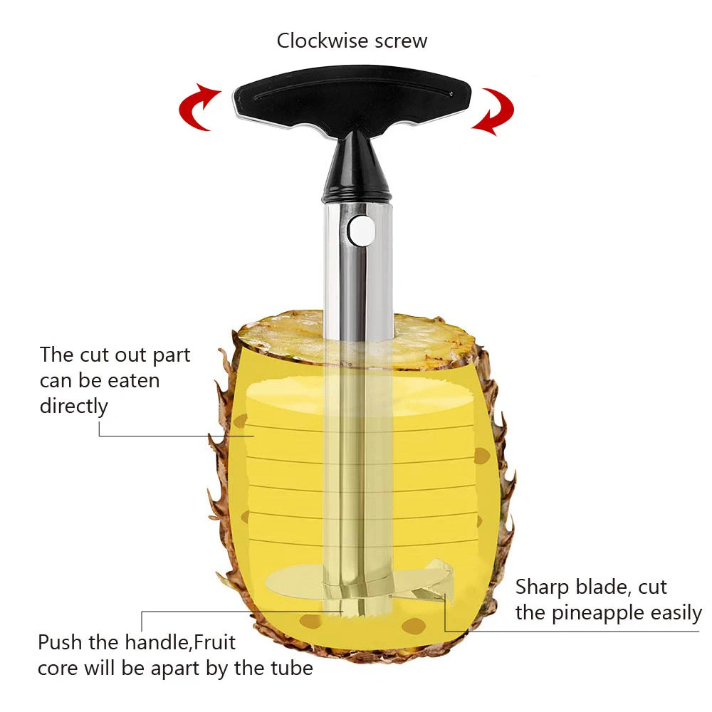 Descascador de abacaxi espiralizador cortador de núcleo de aço inoxidável descascador gadget acessórios de cozinha ferramenta de frutas vegetais