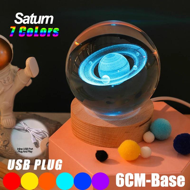 Luminária LED USB com Bola de Cristal Galáxia