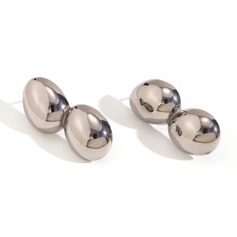 Brincos Elegantes de Zircônia em Aço Inoxidável