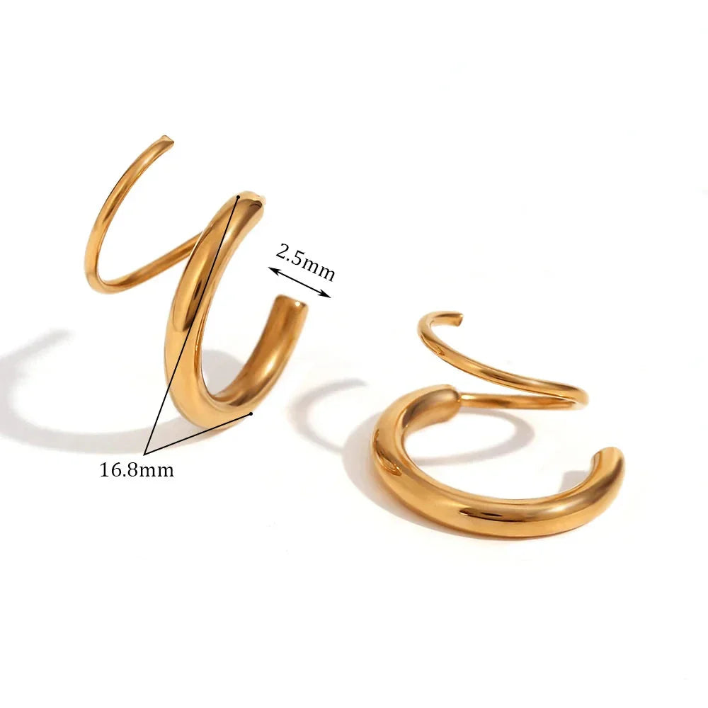 Brincos de Argola Dupla Banhados a Ouro 18K