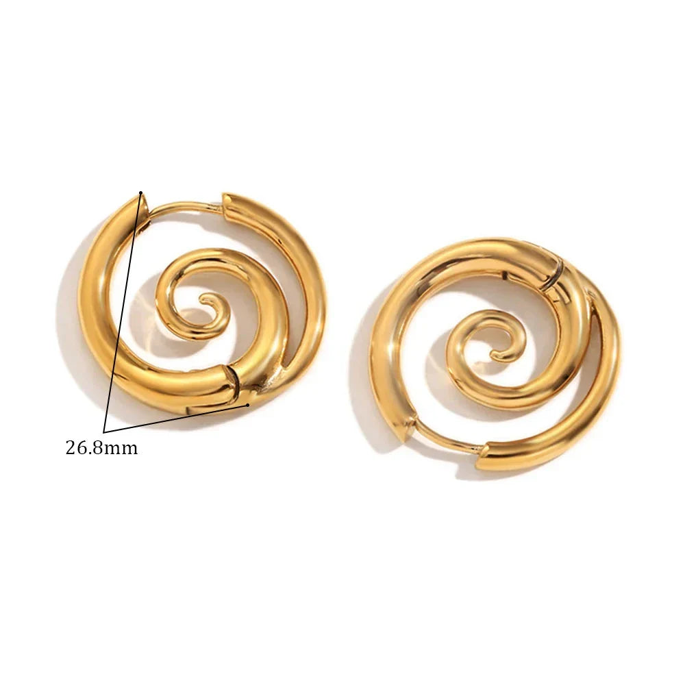 Brincos Espirais Elegantes em Ouro e Prata
