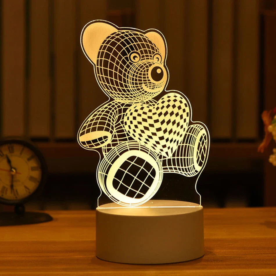 Luminária 3D Criativa Noturna