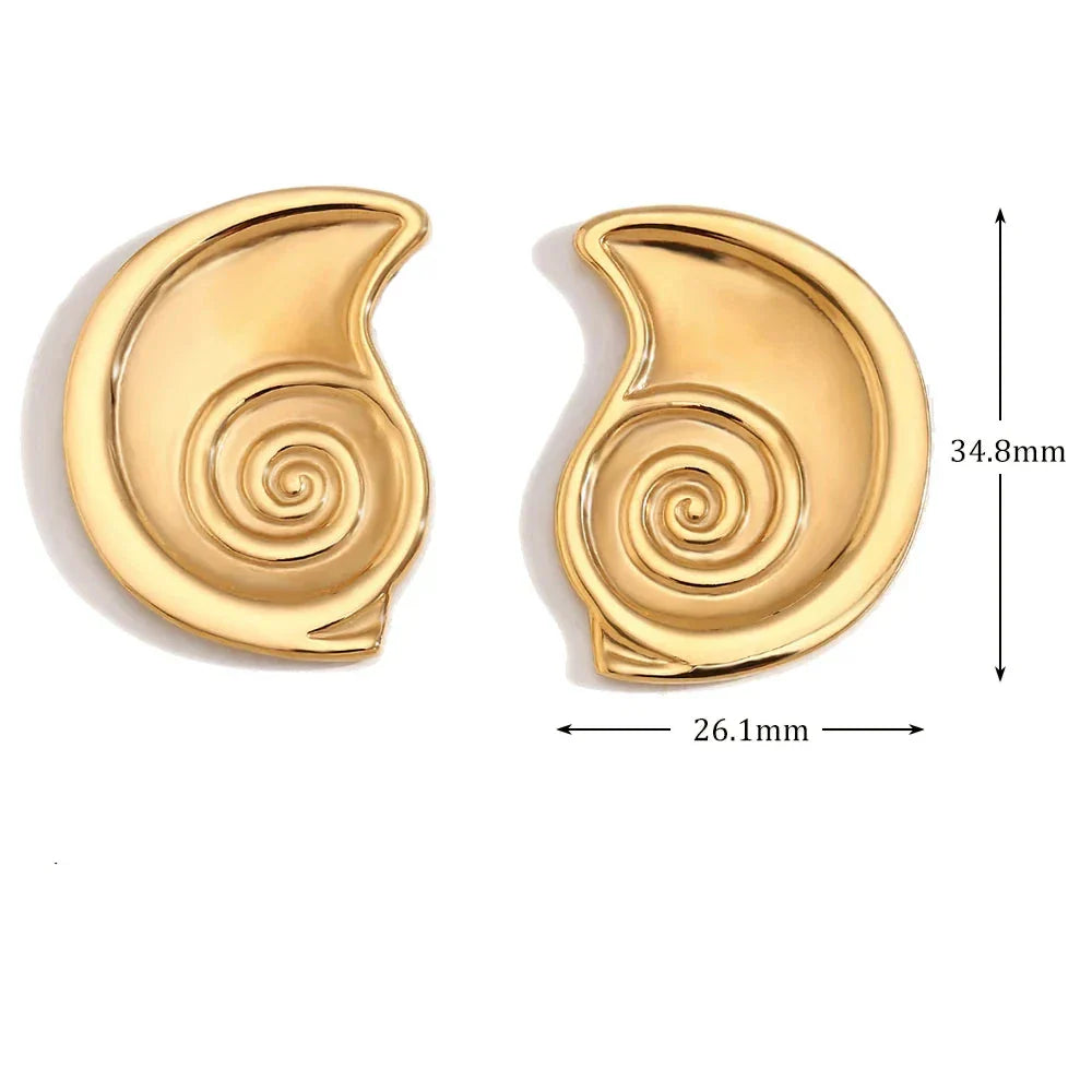 Brincos Espiral Dourada em Aço Inoxidável