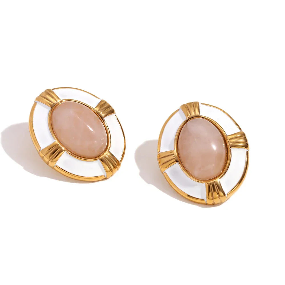 Brincos Elegância Oval com Zircônia