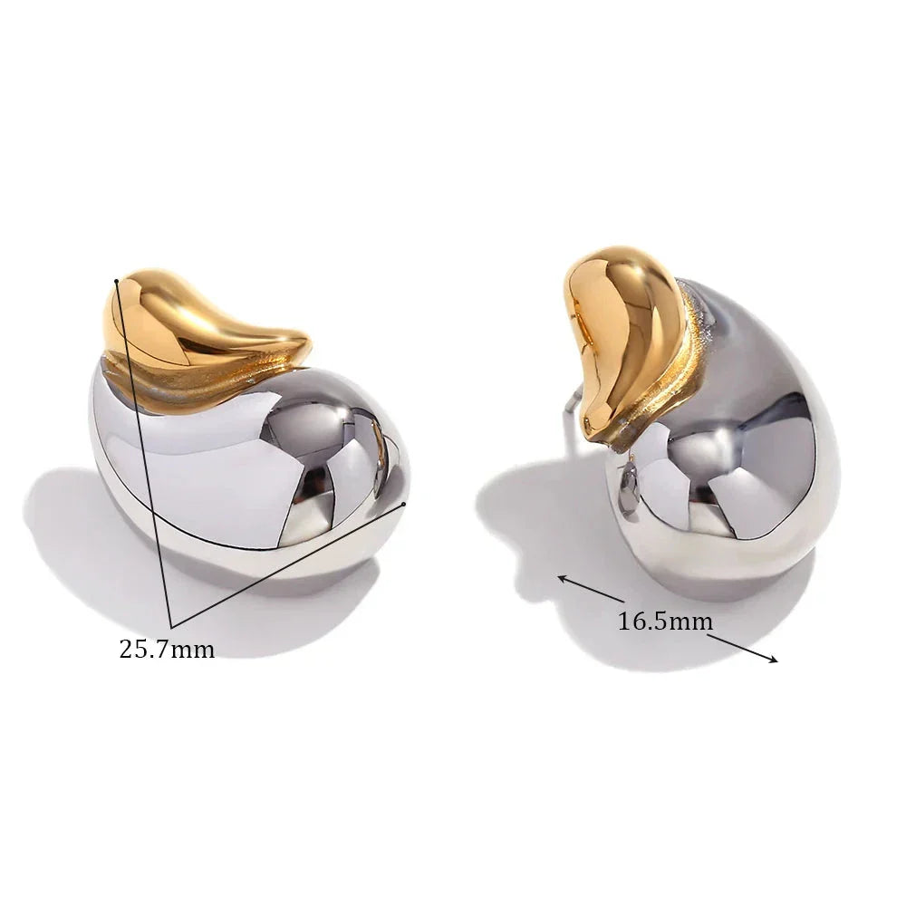 Brincos Elegância Gotas de Ouro