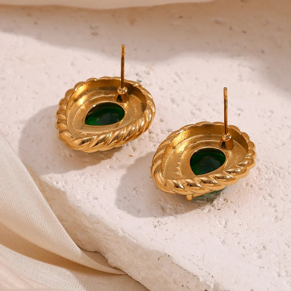 Brincos Elegantes de Gota com Zircônia