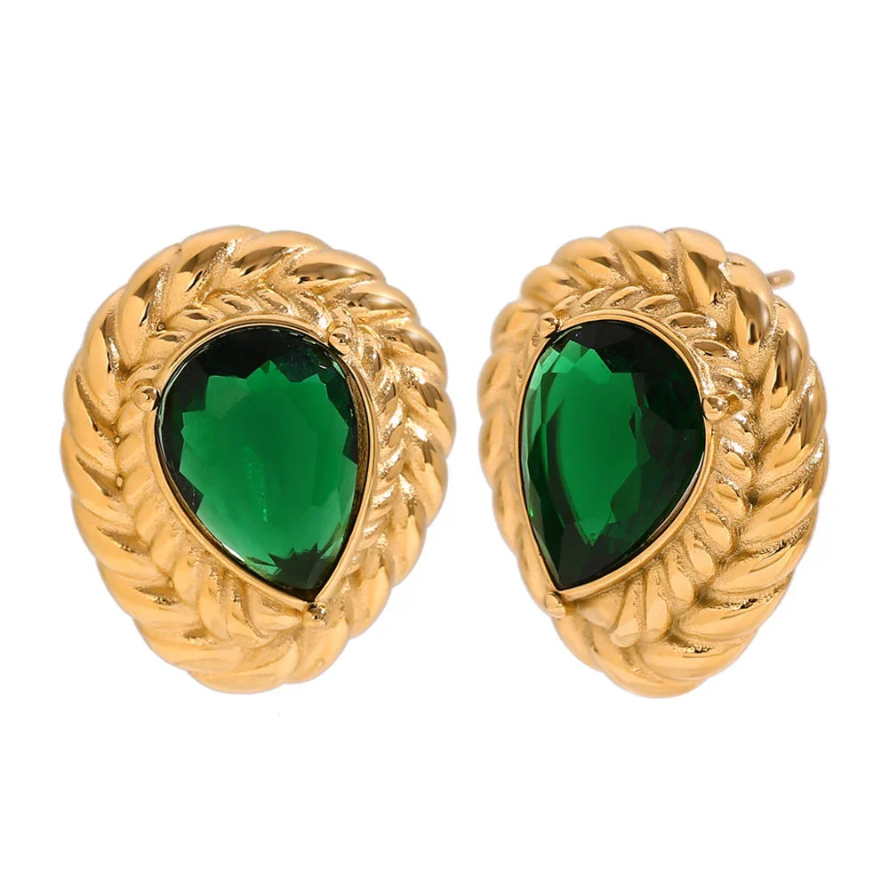 Brincos Elegantes de Gota com Zircônia