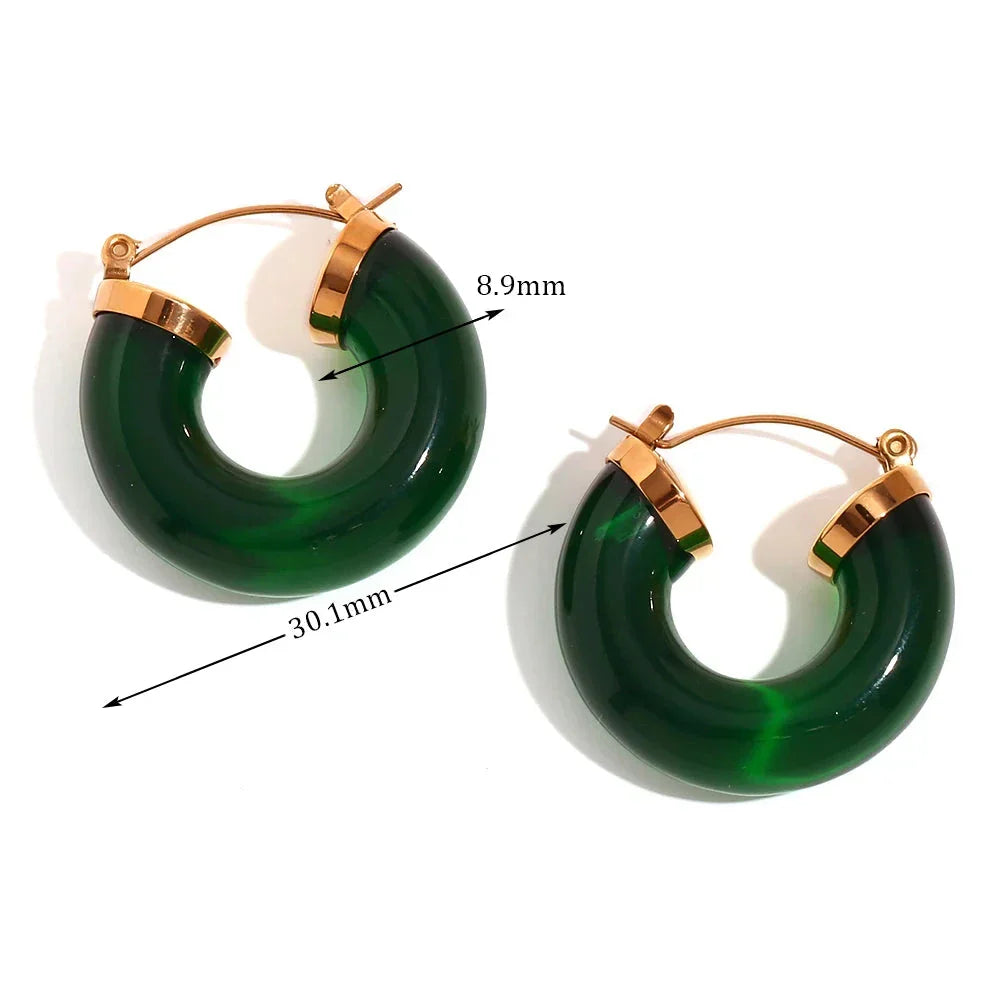 Brincos Acrílicos Elegantes em Tons Vibrantes
