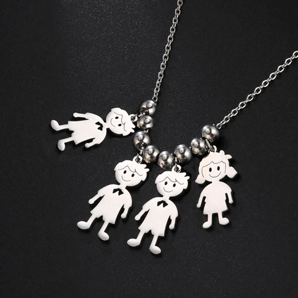 Colar Personalizado de Aço Inoxidável para Toda a Família