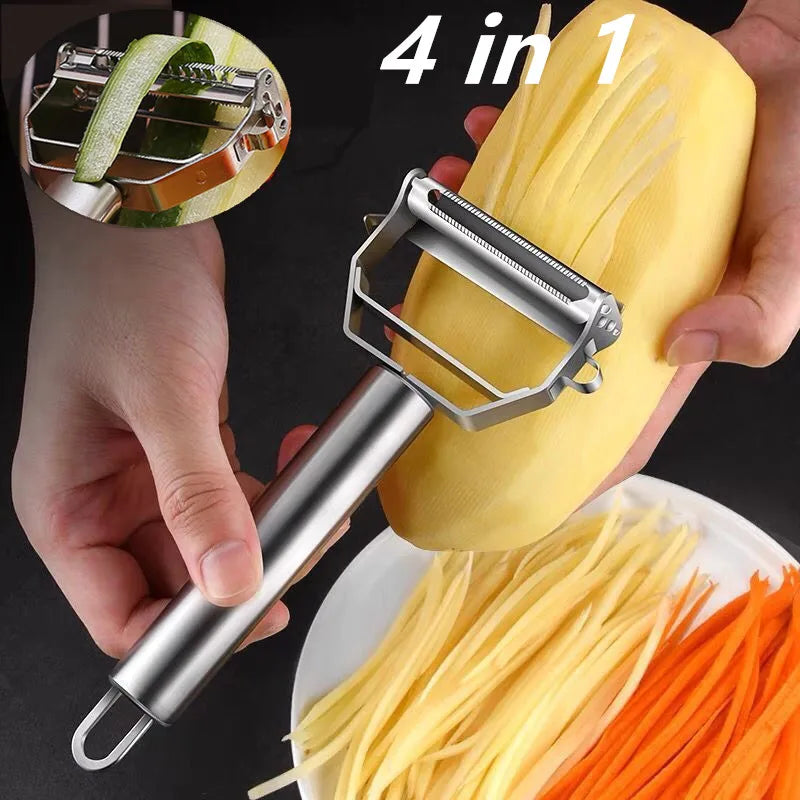 Multifuncional descascador de cozinha descascador de frutas de frutas aço inoxidável de aço inoxidável Slicer de batata Dispato
