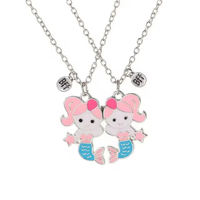 Cute Animal Magnet Necklaces for Women Girls Kawaii Best Friends Cat Rabbit Animal Pendant Chain BFF Friendship Jewelry Gifts