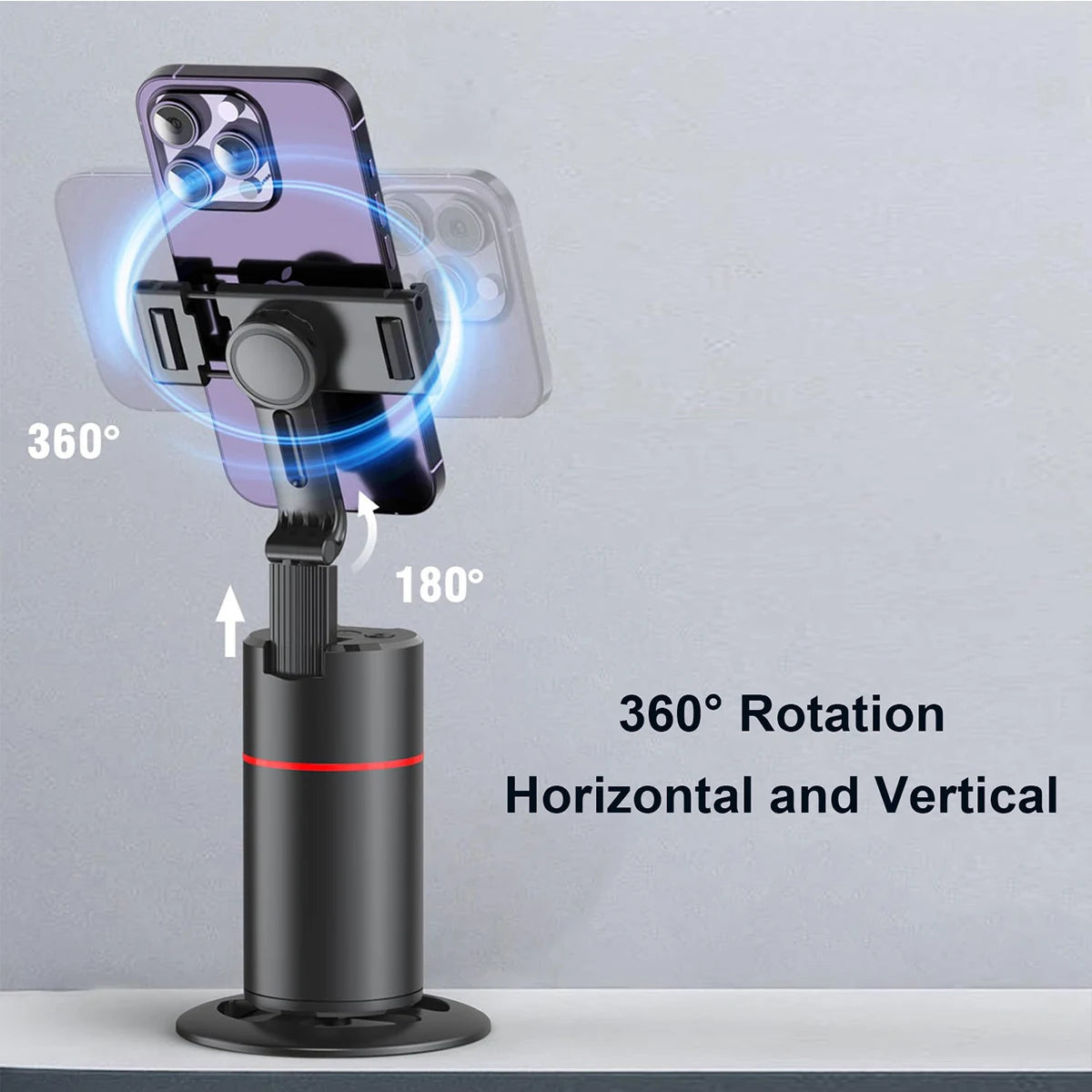 Suporte de telefone com rotação automática de 360 graus, rastreamento facial, dobrável, operação por gestos para smartphone móvel, vlog, transmissão ao vivo