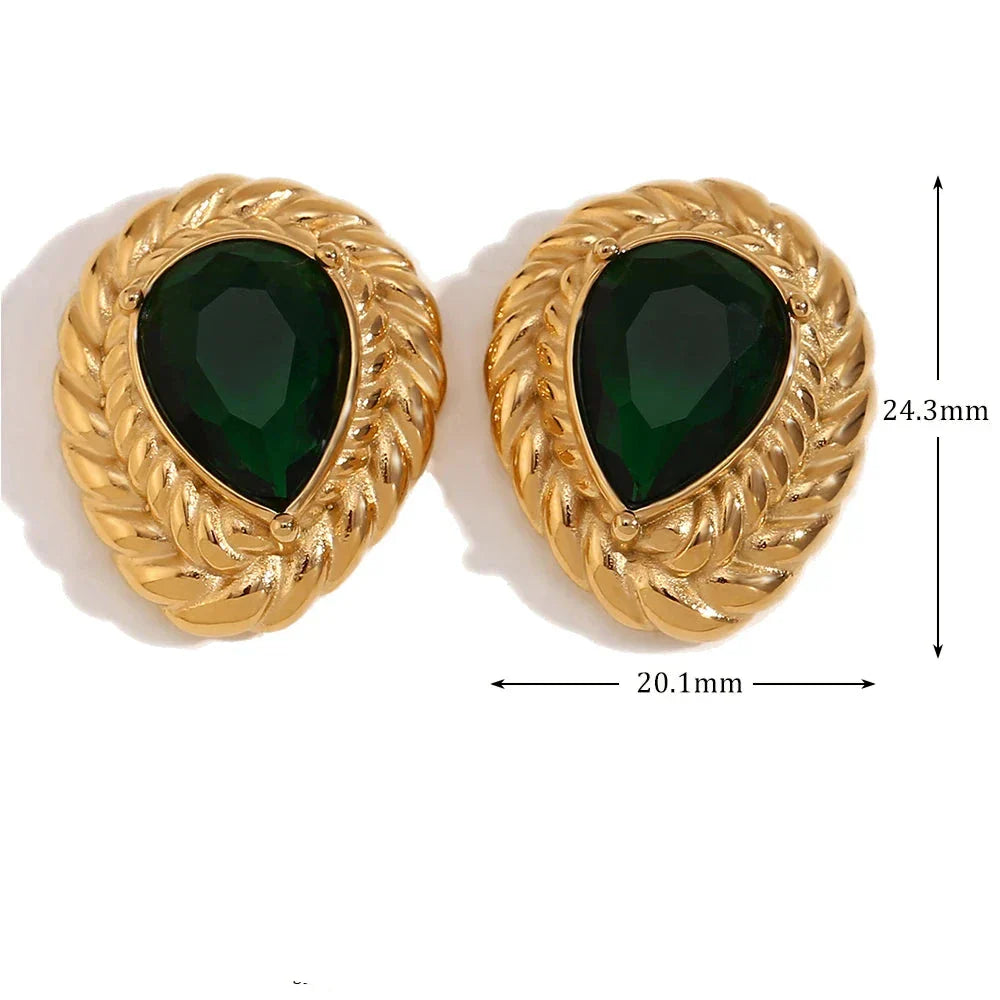 Brincos Elegantes de Gota com Zircônia