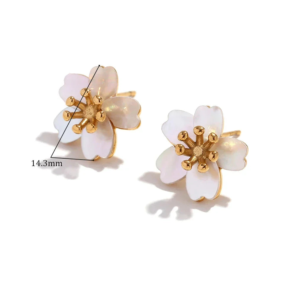 Brincos Flor de Cerejeira E.B.belle - Luxo e Elegância
