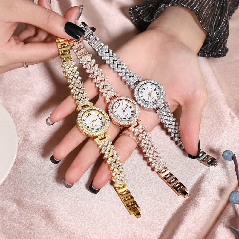 Relógio Pulseira Aço Strass
