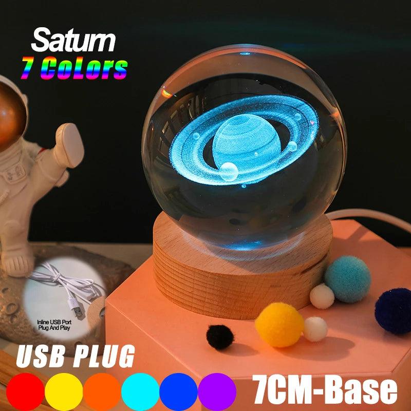 Luminária LED USB com Bola de Cristal Galáxia