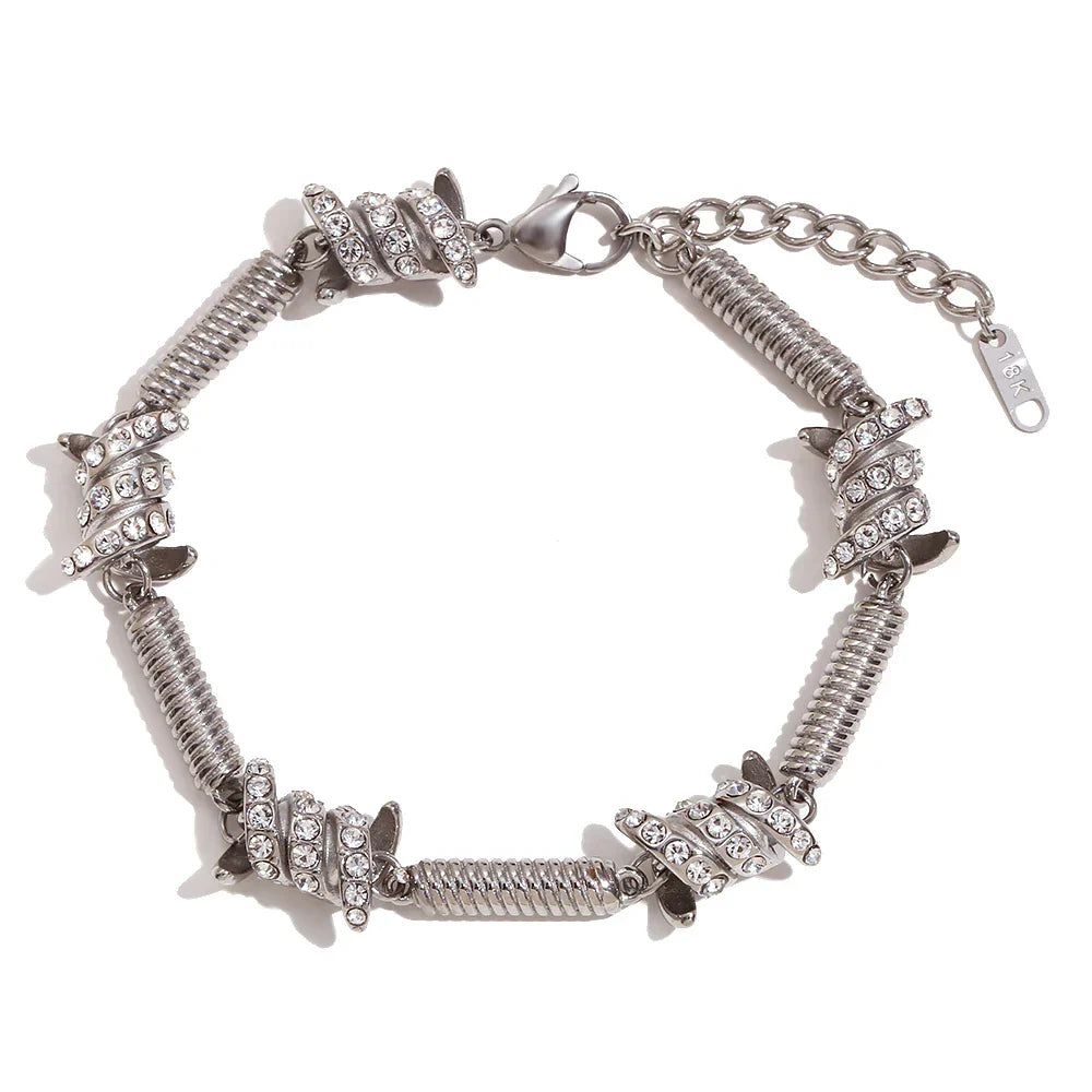 Pulseira Espiral Luxuosa com Zircônias
