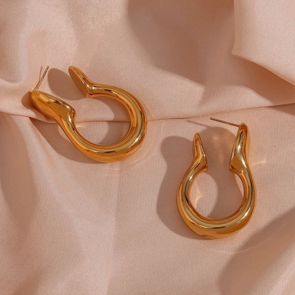 Brincos Elegantes de Argola Banhados a Ouro e Prata
