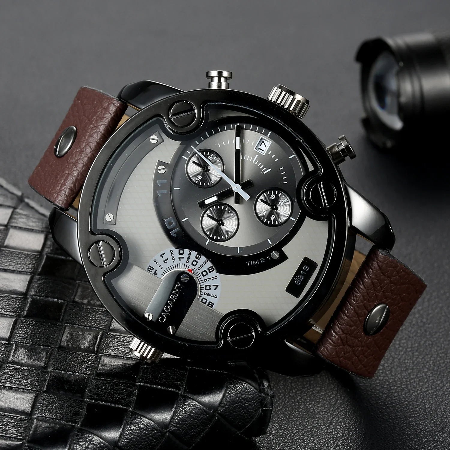 Relógio Masculino DZ Sport Fashion 6819B - Mecânico com Mostrador Grande