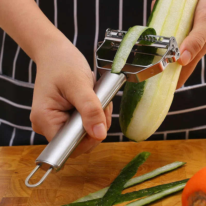 Multifuncional descascador de cozinha descascador de frutas de frutas aço inoxidável de aço inoxidável Slicer de batata Dispato