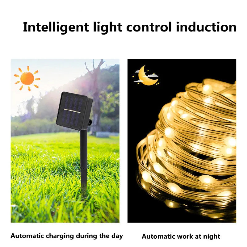 PISCA PISCA EM LED DE ENERGIA
SOLAR PARA JARDIM - Luz solar ao ar livre à prova dwaterproof água jardim guirlanda de fadas natal casamento rua cerca decoração led luzes de linha de couro solar