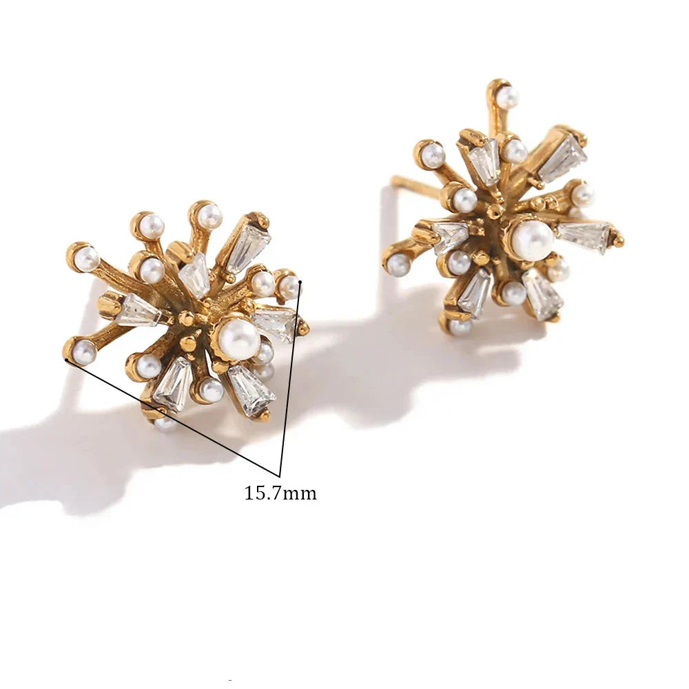 Brincos Elegância de Zircônia e Pérola