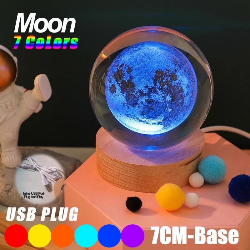 Luminária LED USB com Bola de Cristal Galáxia