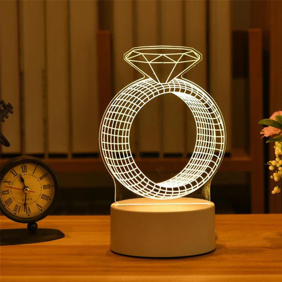 Luminária 3D Criativa Noturna