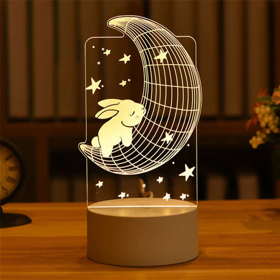 Luminária 3D Criativa Noturna