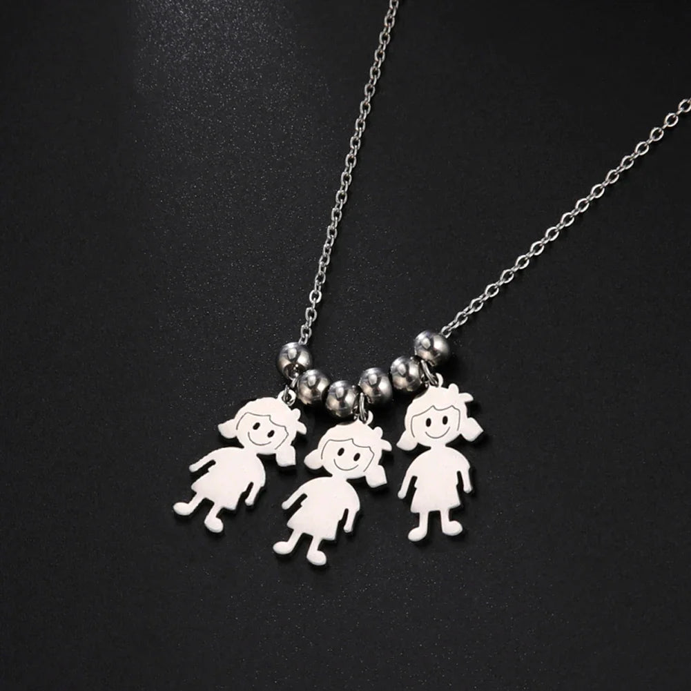 Colar Personalizado de Aço Inoxidável para Toda a Família