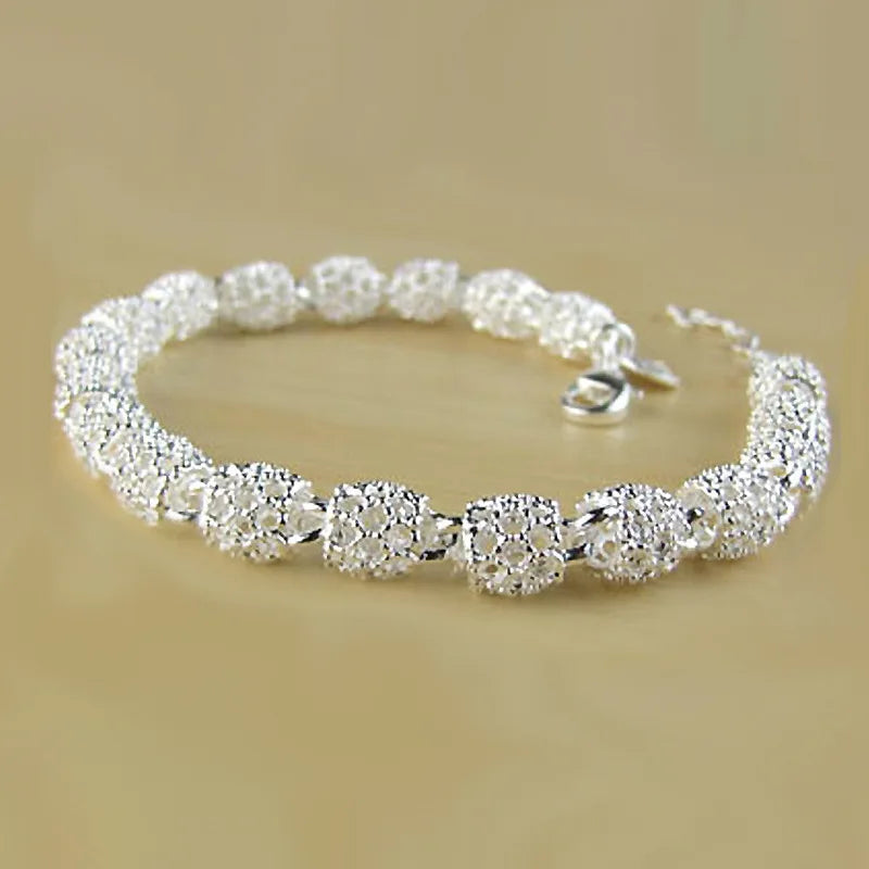 Pulseira Geométrica de Prata Esterlina 925 para Mulheres