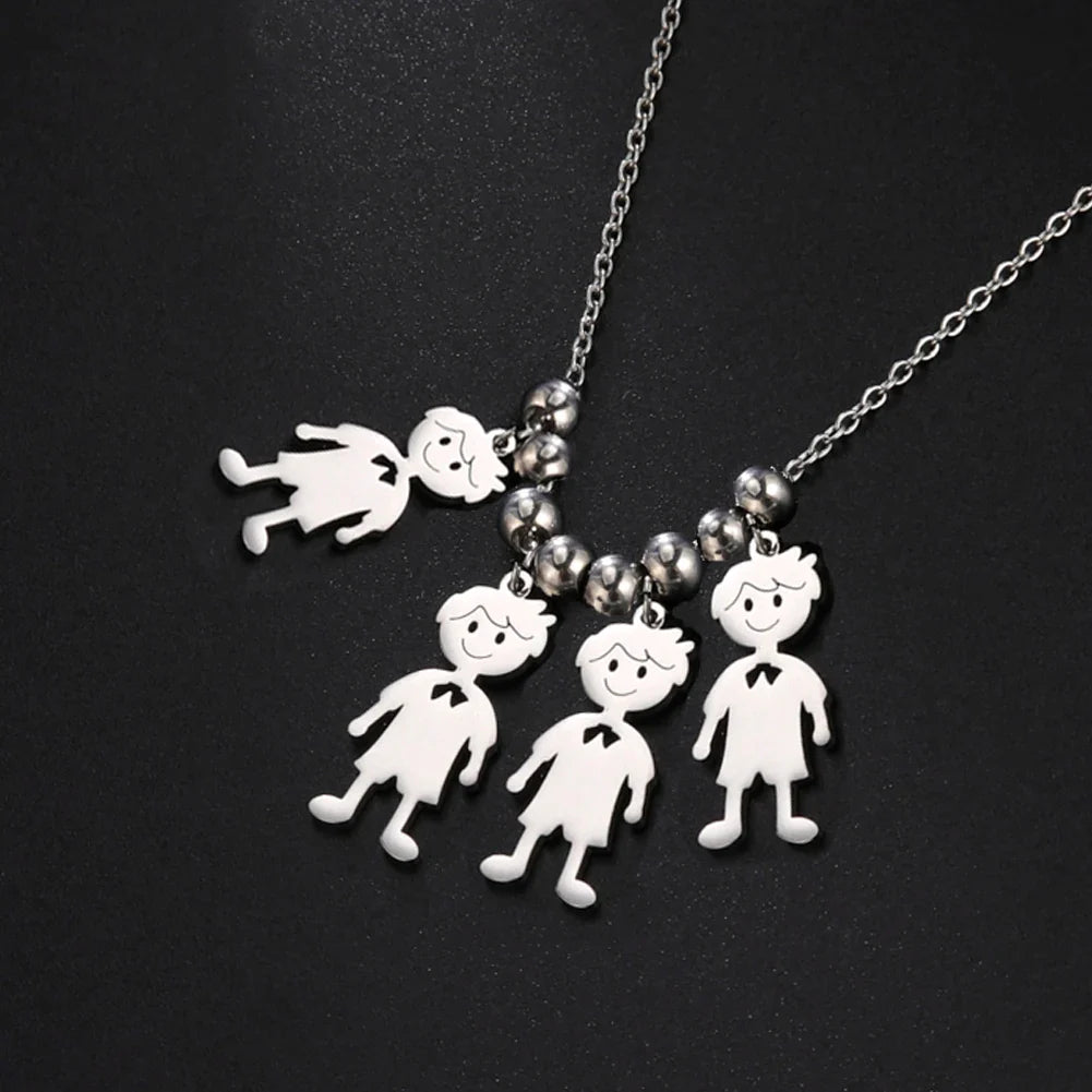 Colar Personalizado de Aço Inoxidável para Toda a Família