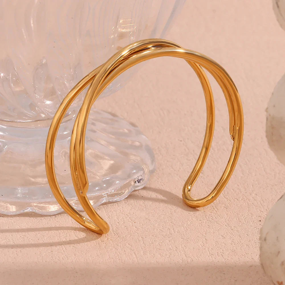 Pulseira Três Camadas Burnetts Joias em Aço Inoxidável