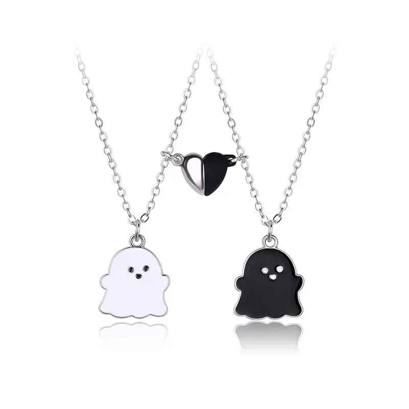 Cute Animal Magnet Necklaces for Women Girls Kawaii Best Friends Cat Rabbit Animal Pendant Chain BFF Friendship Jewelry Gifts