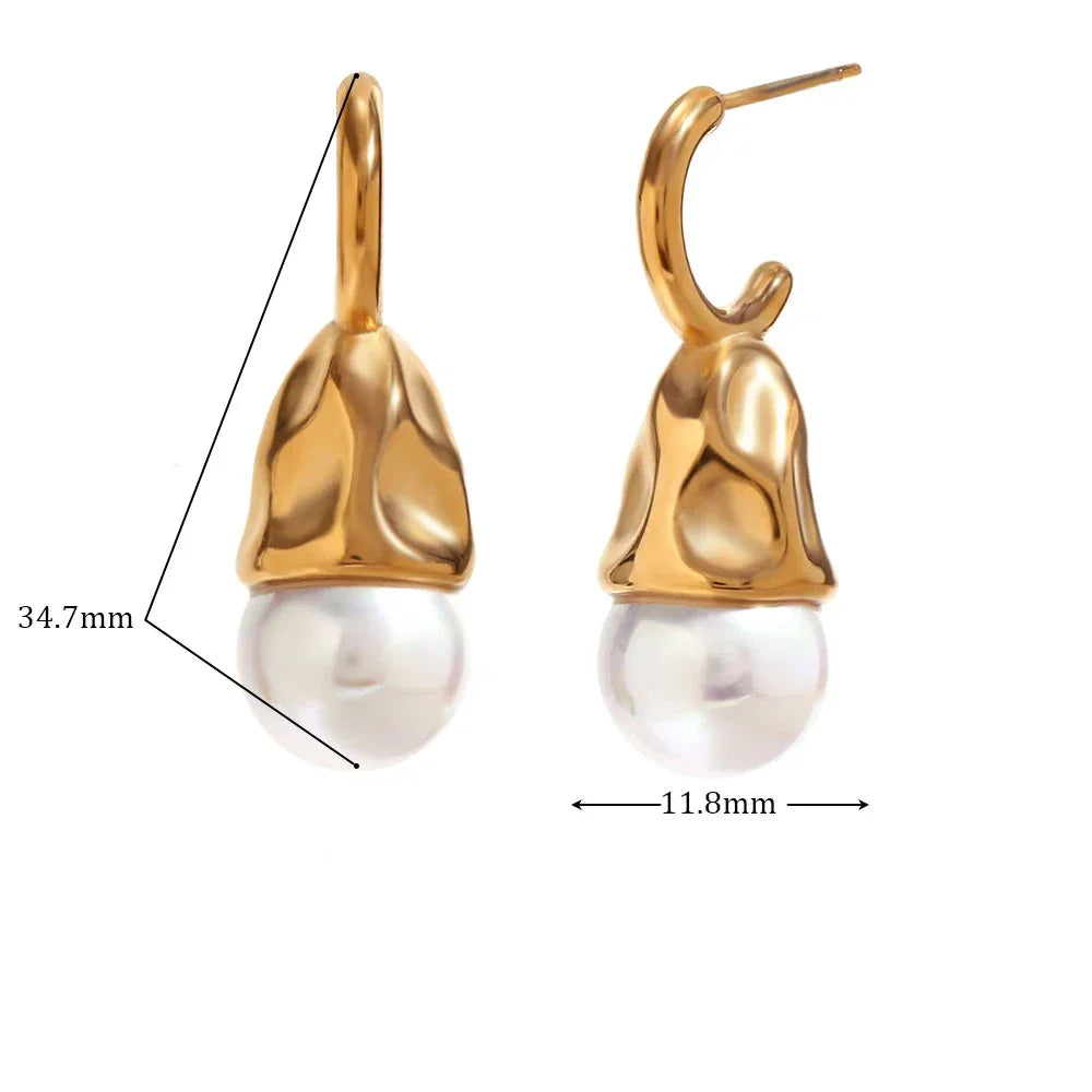 Brincos Elegantes de Pérola com Zircônia