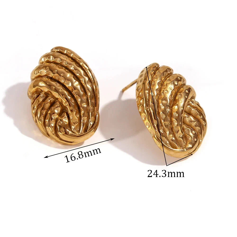 Brincos Elegância Trançada em Aço Inoxidável