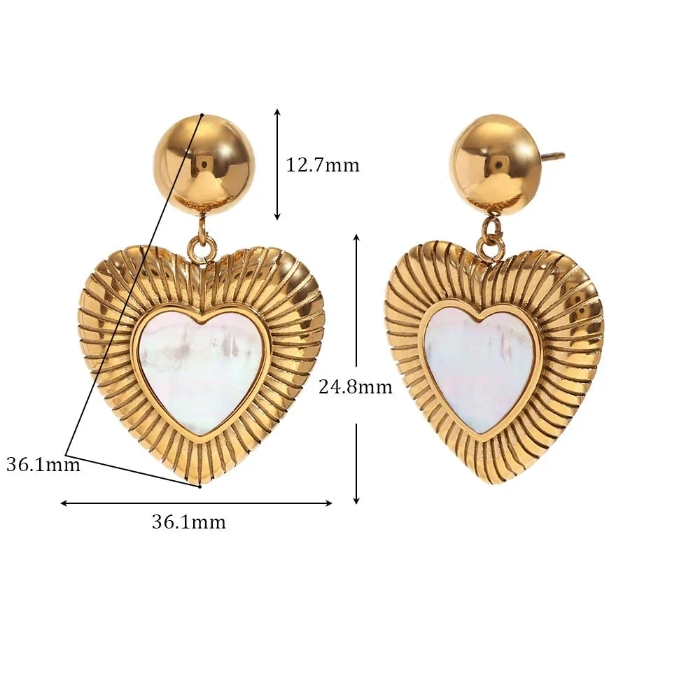 Brincos Coração com Zircônia Banhados a Ouro 18K
