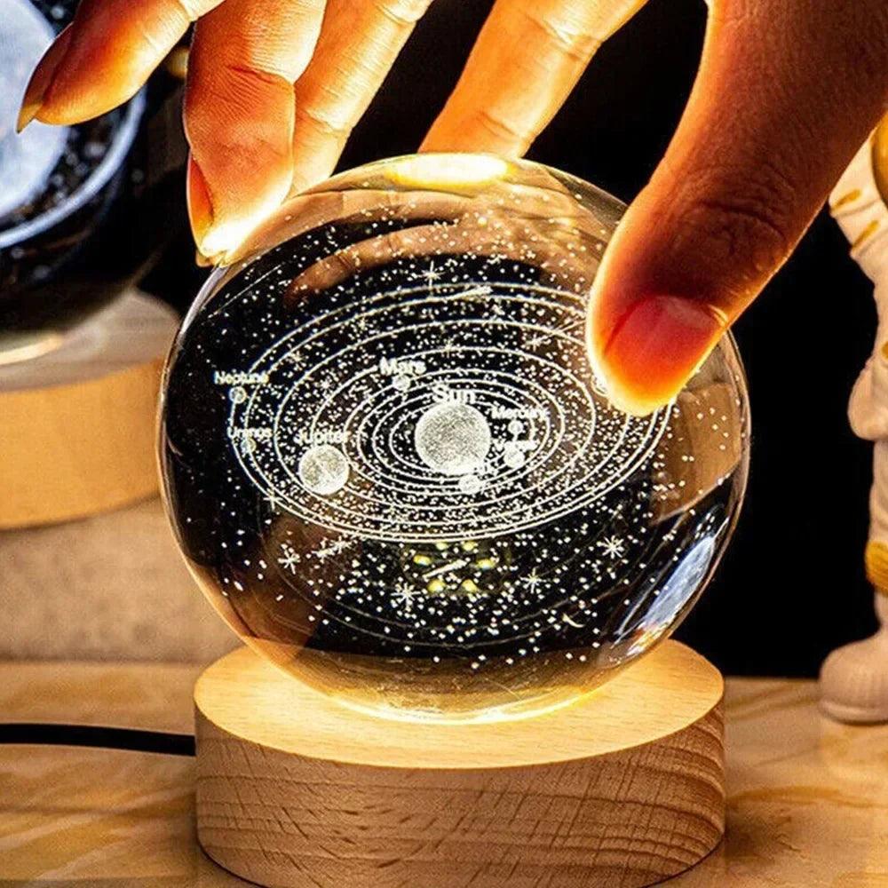Luminária LED USB com Bola de Cristal Galáxia
