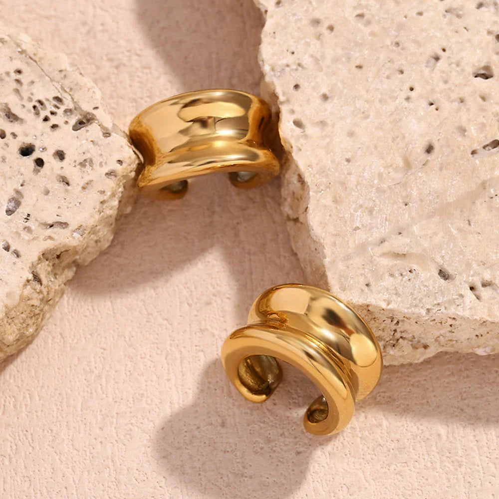 Brincos de Ouro 18K com Design Elegante