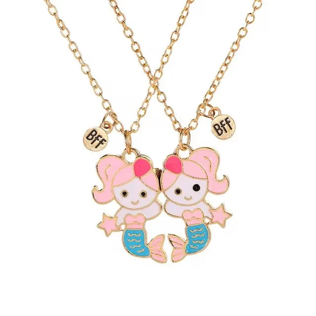 Cute Animal Magnet Necklaces for Women Girls Kawaii Best Friends Cat Rabbit Animal Pendant Chain BFF Friendship Jewelry Gifts