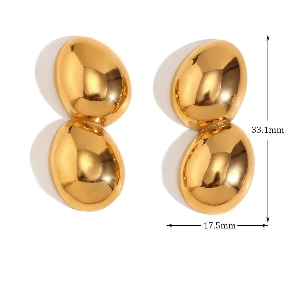 Brincos Elegantes de Zircônia em Aço Inoxidável
