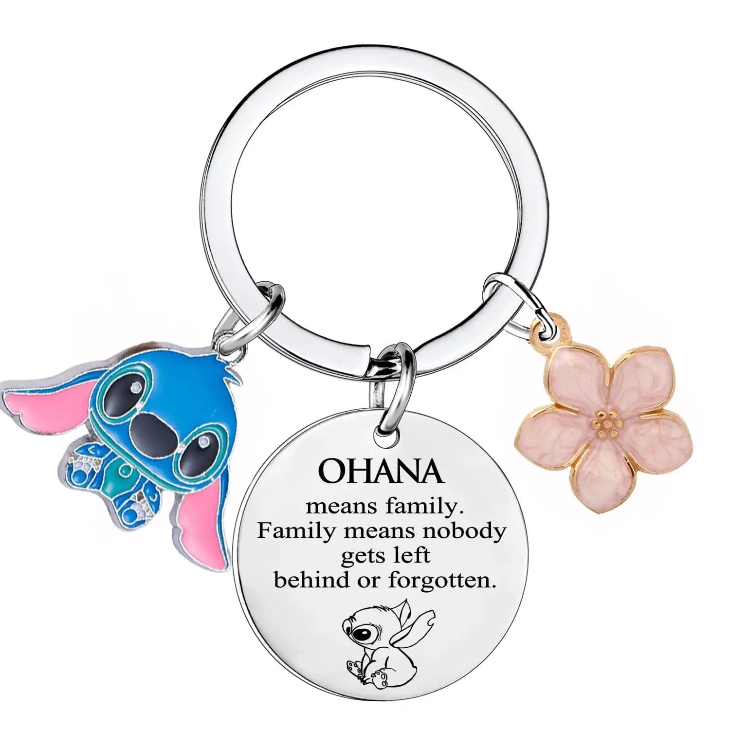 Cute Cartoon Stitch Couple Necklace Stainless Steel Heart Pendant Neck Chain Lovers Best Friends Jewelry Gift